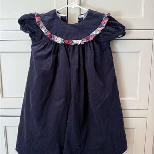 Bailey Boys Navy Blue Kids Dress with Ruffle Collar
